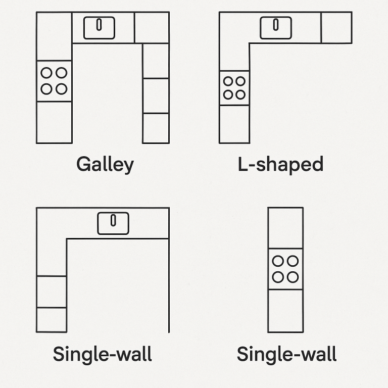 Choose your layout based on cooking habits and kitchen dimensions