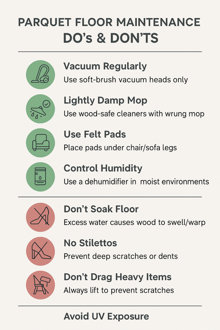 Parquet floor maintenance dos & donts